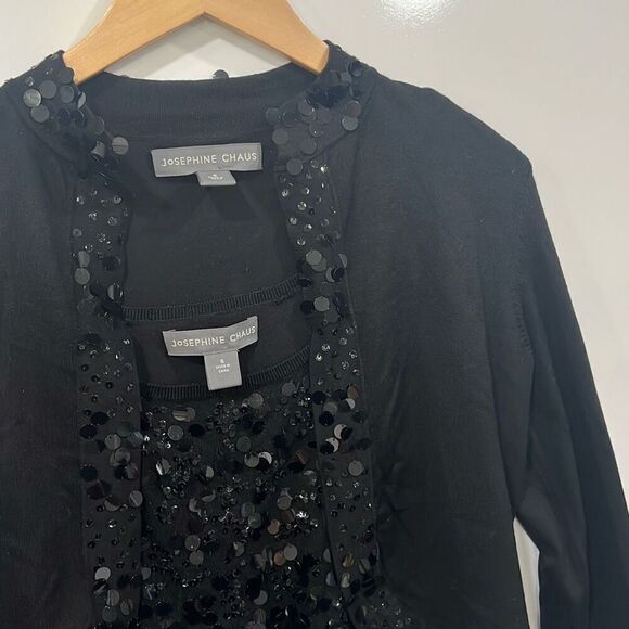 Josephine Chaus black and sequin sweater set small - Picture 2 of 7